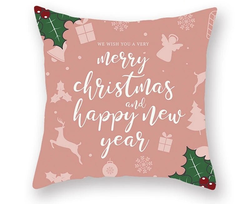 Skorter | Christmas Cushion Cover – Festive Santa & Elk Design for Holiday Decor & Perfect New Year Gift