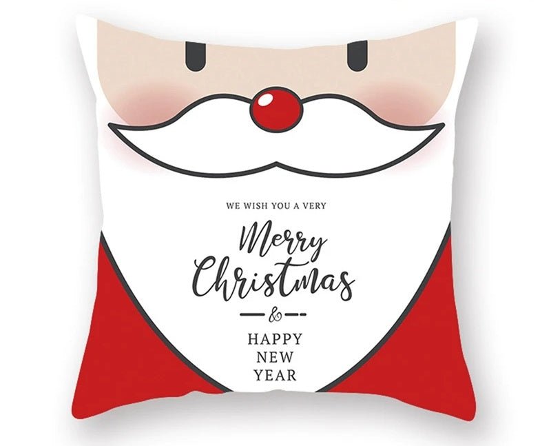 Skorter | Christmas Cushion Cover – Festive Santa & Elk Design for Holiday Decor & Perfect New Year Gift