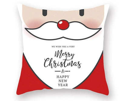 Skorter | Christmas Cushion Cover – Festive Santa & Elk Design for Holiday Decor & Perfect New Year Gift