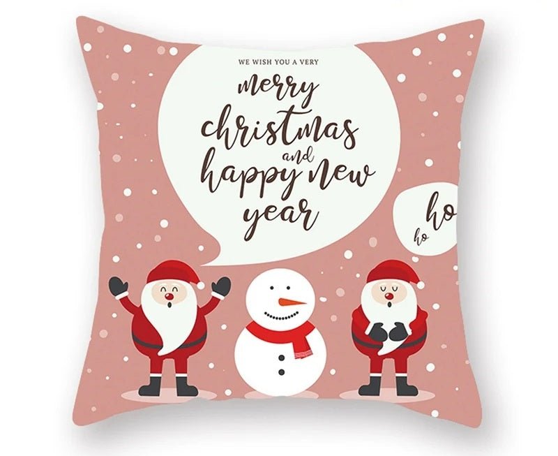 Skorter | Christmas Cushion Cover – Festive Santa & Elk Design for Holiday Decor & Perfect New Year Gift