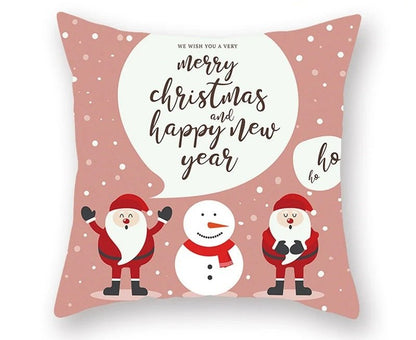 Skorter | Christmas Cushion Cover – Festive Santa & Elk Design for Holiday Decor & Perfect New Year Gift