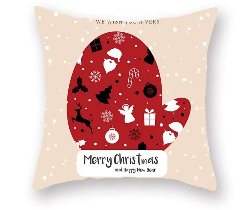 Skorter | Christmas Cushion Cover – Festive Santa & Elk Design for Holiday Decor & Perfect New Year Gift