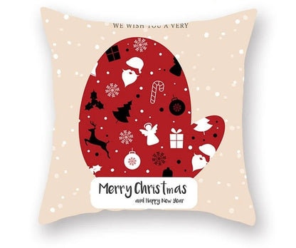 Skorter | Christmas Cushion Cover – Festive Santa & Elk Design for Holiday Decor & Perfect New Year Gift