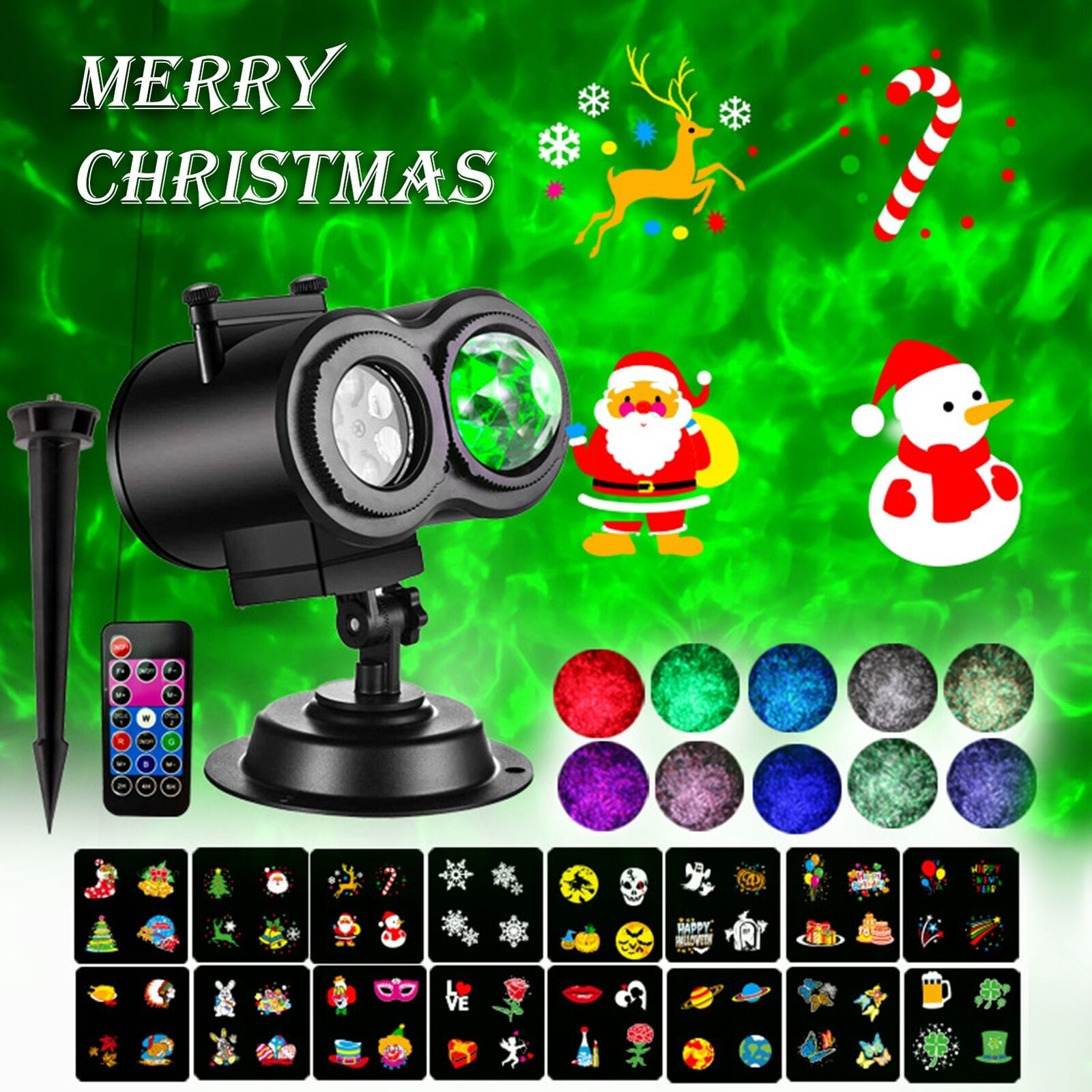 Christmas Halloween Holiday LED Laser Light Projector Xmas Party Birthday Lamp - SKØRTER