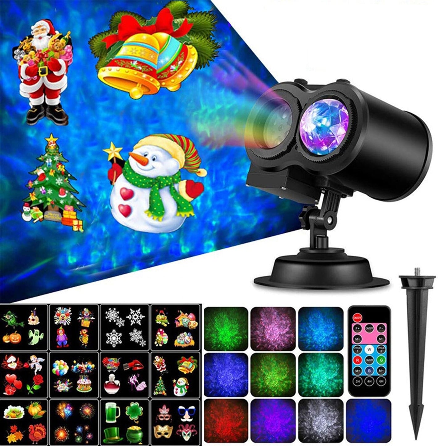 Christmas Halloween Holiday LED Laser Light Projector Xmas Party Birthday Lamp - SKØRTER