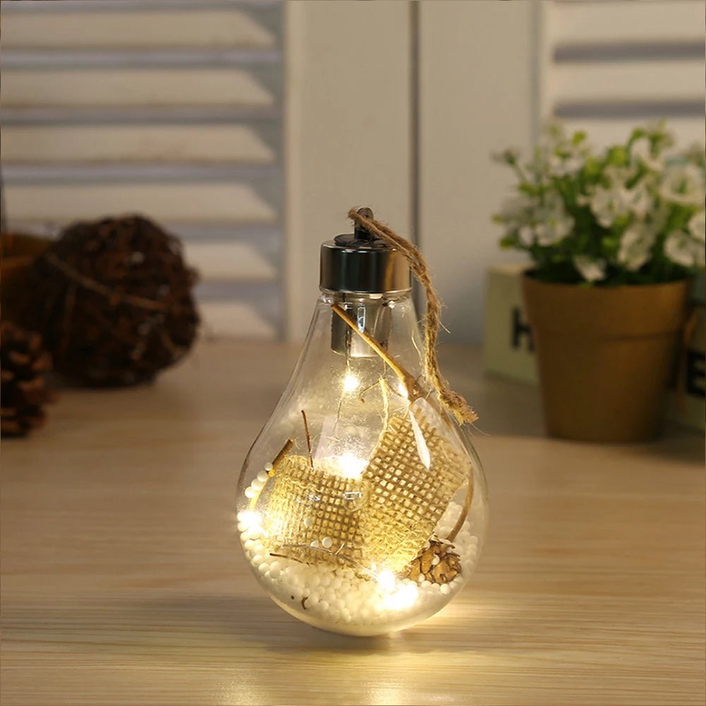 Skorter | Christmas LED Bulb Ornaments – Transparent Ball Tree Décor for Festive Charm & Perfect Holiday Gifts