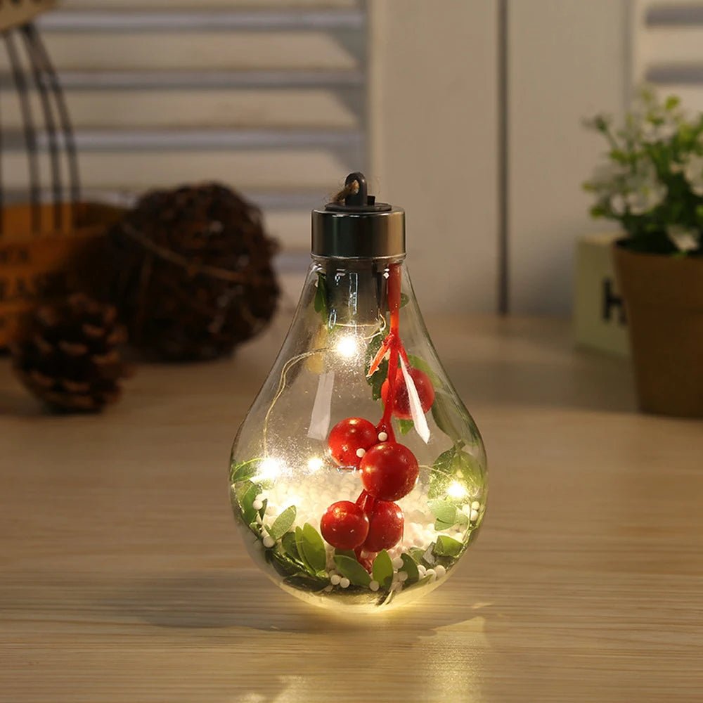 Skorter | Christmas LED Bulb Ornaments – Transparent Ball Tree Décor for Festive Charm & Perfect Holiday Gifts