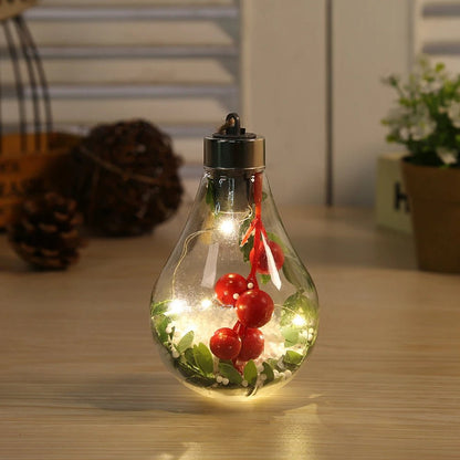 Skorter | Christmas LED Bulb Ornaments – Transparent Ball Tree Décor for Festive Charm & Perfect Holiday Gifts
