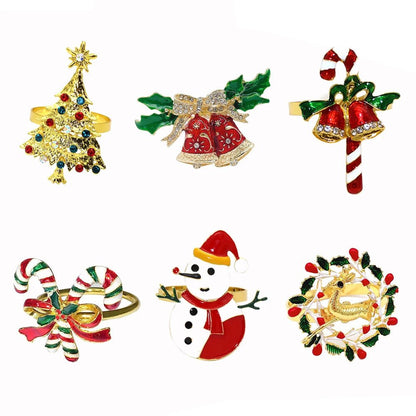 Skorter | Christmas Napkin Rings – Sparkling Deer & Tree Wreath Holders for Festive Weddings & Holiday Table Decor