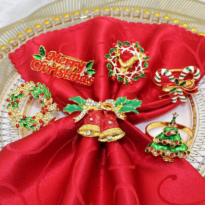 Skorter | Christmas Napkin Rings – Sparkling Deer & Tree Wreath Holders for Festive Weddings & Holiday Table Decor