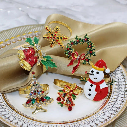 Skorter | Christmas Napkin Rings – Sparkling Deer & Tree Wreath Holders for Festive Weddings & Holiday Table Decor