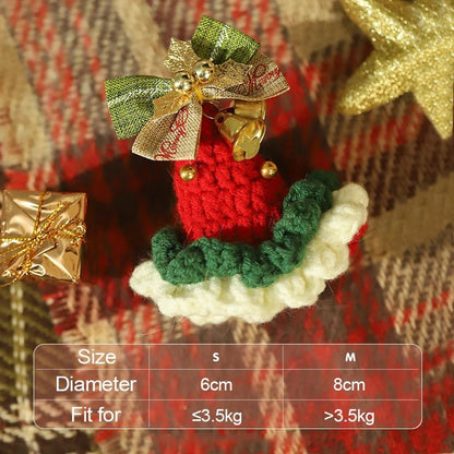 Skorter | Christmas Pet Scarf & Hat – Adorable Red Scarf for Kittens & Puppies, Perfect Holiday Gift & Festive Accessory