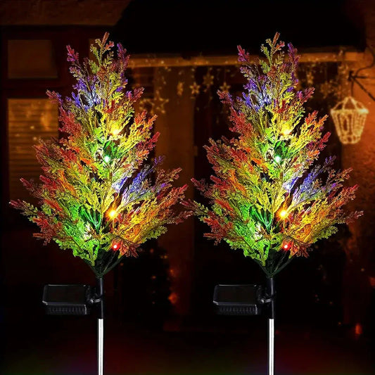 Skorter | Christmas Solar Garden Light, Garden Solar Light Wood
