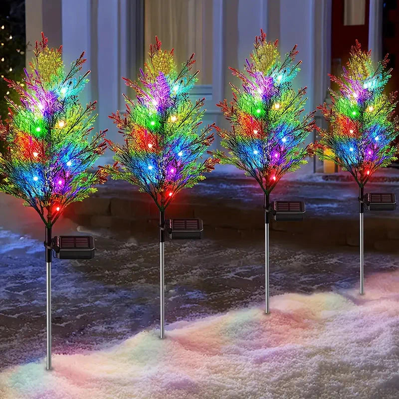 Skorter | Christmas Solar Garden Light, Garden Solar Light Wood