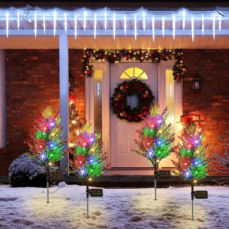 Skorter | Christmas Solar Garden Light, Garden Solar Light Wood