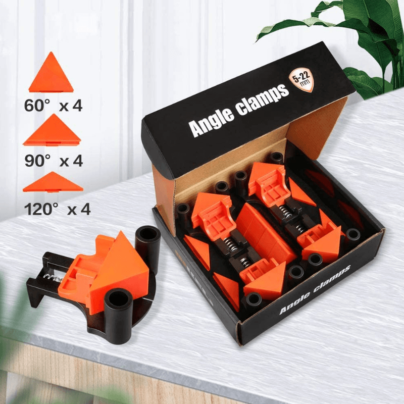 Skorter | CORNERMATE – Adjustable 4-Way Corner Clamp Set for Perfect 60°, 90°, and 120° Angles