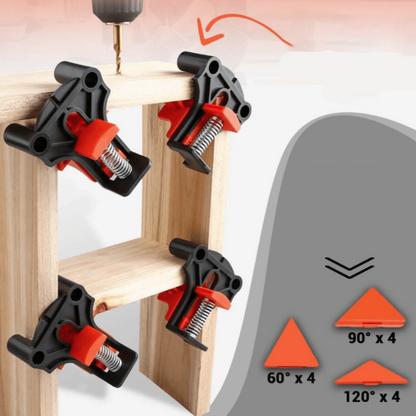 Skorter | CORNERMATE – Adjustable 4-Way Corner Clamp Set for Perfect 60°, 90°, and 120° Angles