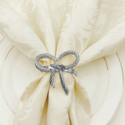 Skorter | Bow Napkin Ring Set of 6 for Home Decor