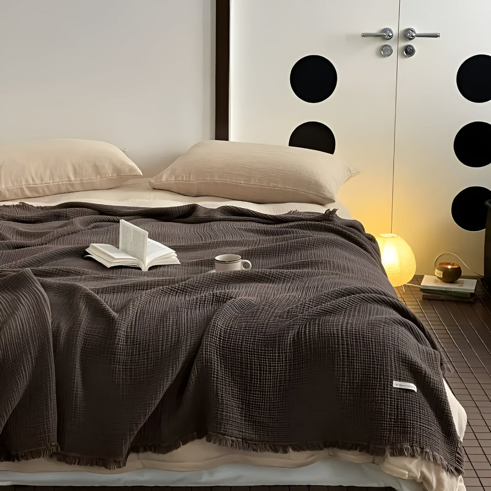 Skorter | Cotton Crinkle Tassel Blanket