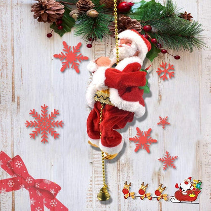Skorter | Climbing Santa Claus Christmas Ornament - Climbing Santa with Light Music Indoor and Outdoor Christmas Decor