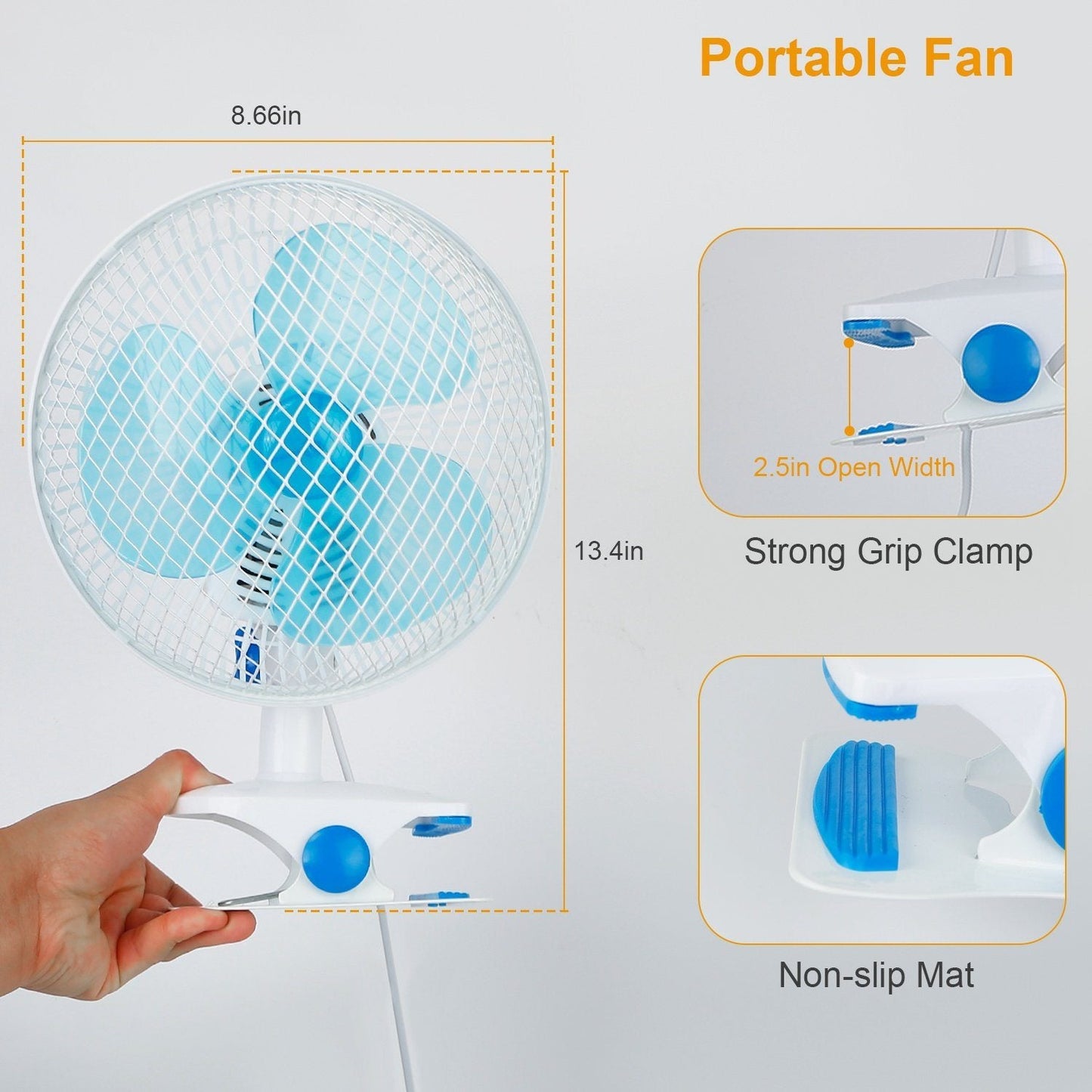 Skorter | Clip-On 2 Speeds Silent Clamp Fan