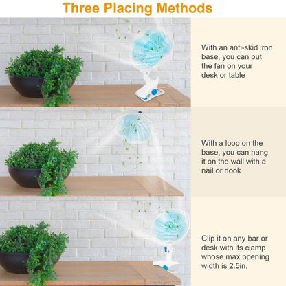 Skorter | Clip-On 2 Speeds Silent Clamp Fan