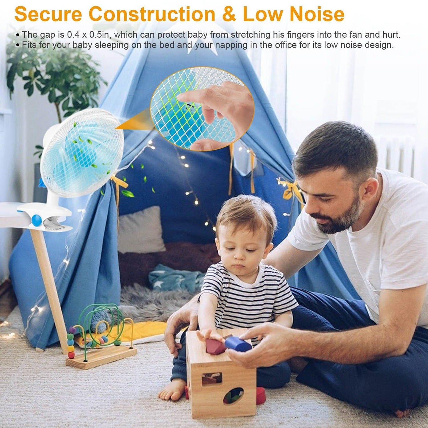 Skorter | Clip-On 2 Speeds Silent Clamp Fan