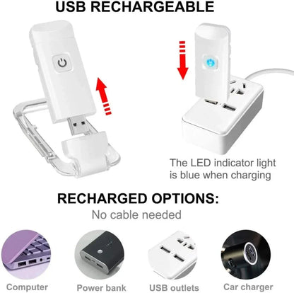 Skorter | Cliplight Pro | USB Rechargeable Book Light with Powerful LED