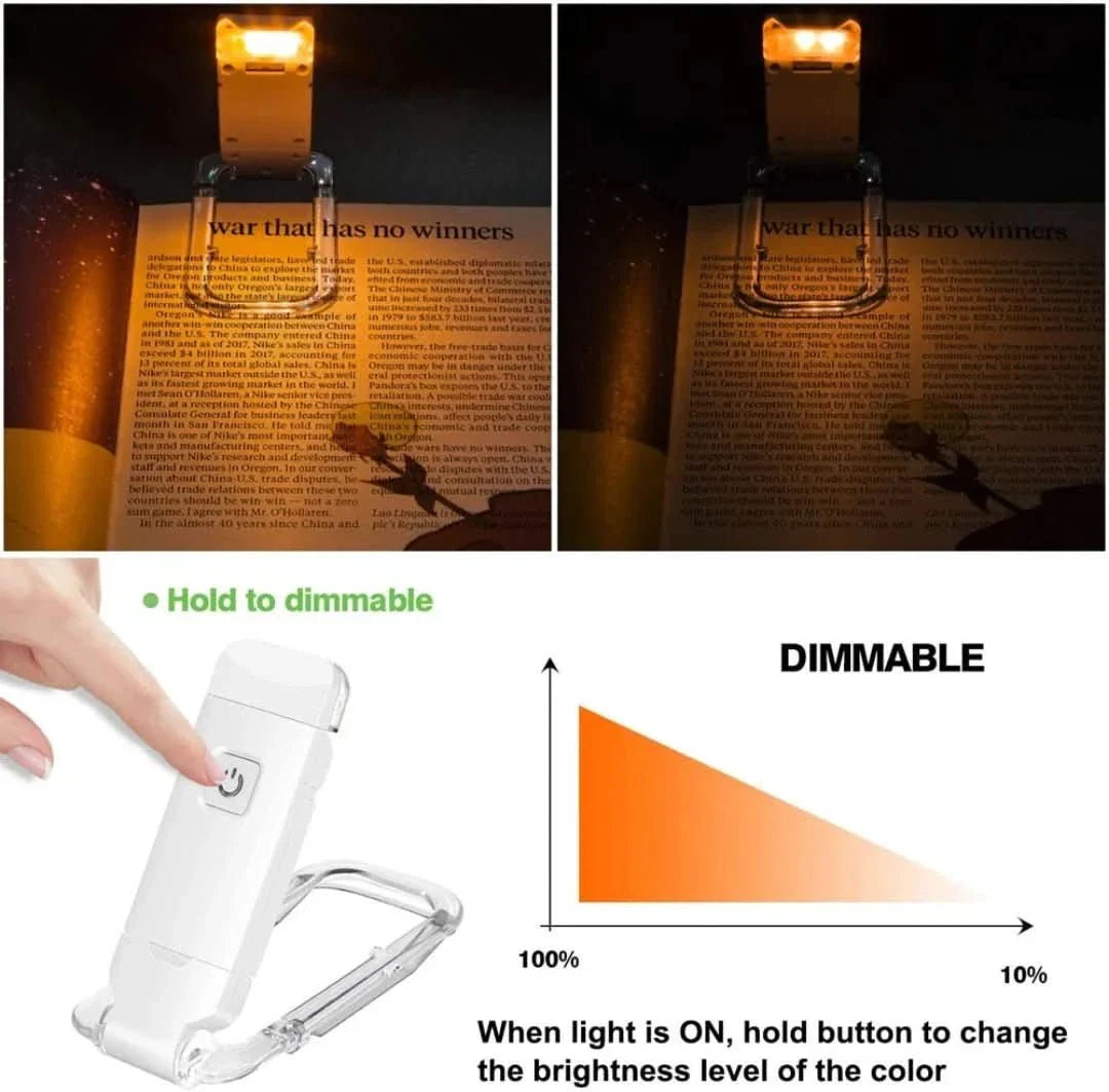 Skorter | Cliplight Pro | USB Rechargeable Book Light with Powerful LED