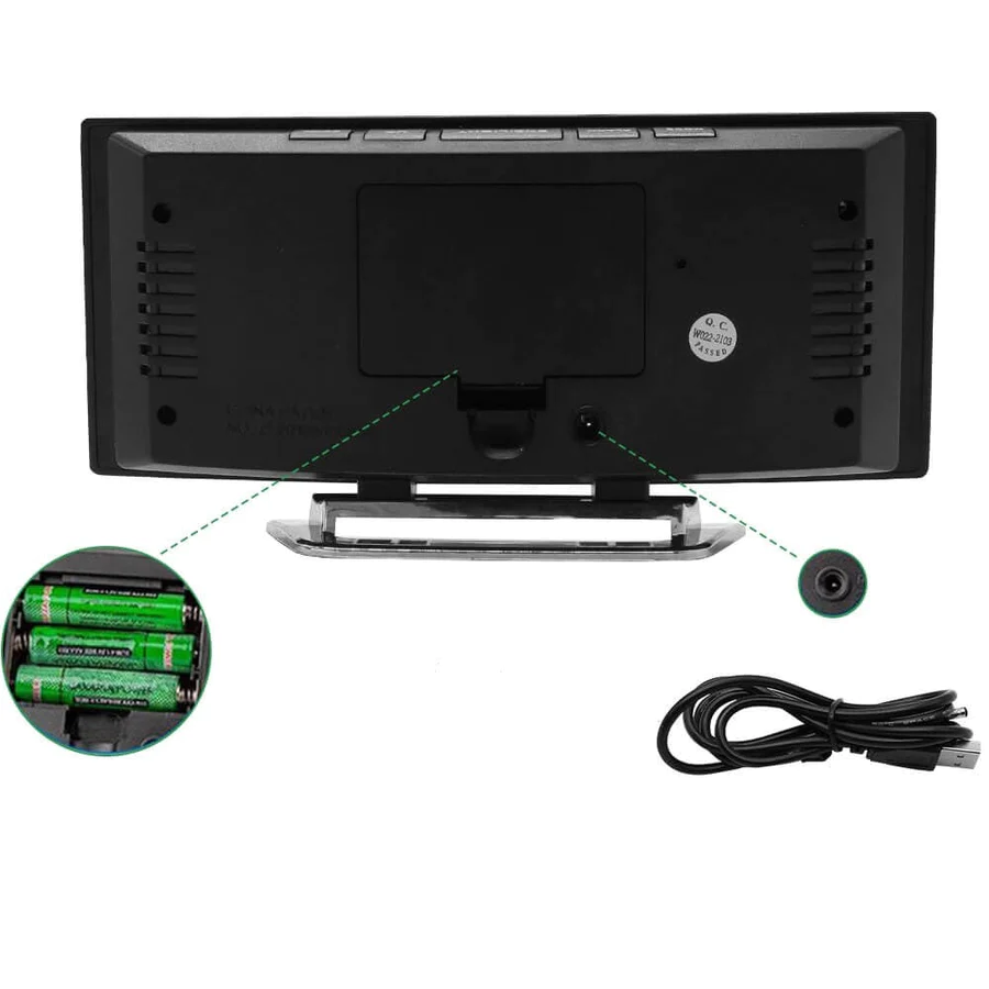 Skorter | LED-belysning stor digital display | Böjd LED digital klocka - Amedea