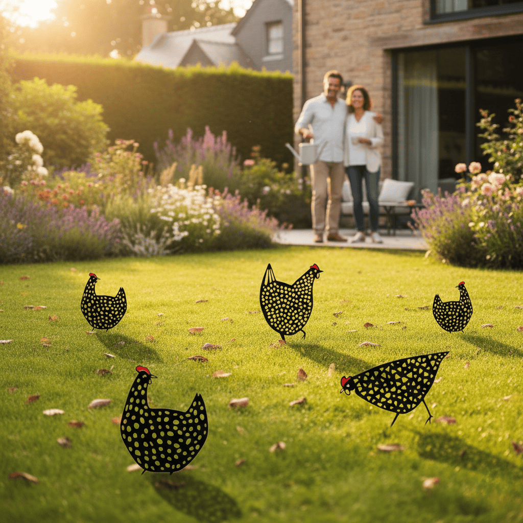 Skorter | Cluckura – Weatherproof Metal Chicken Statue for Garden & Patio