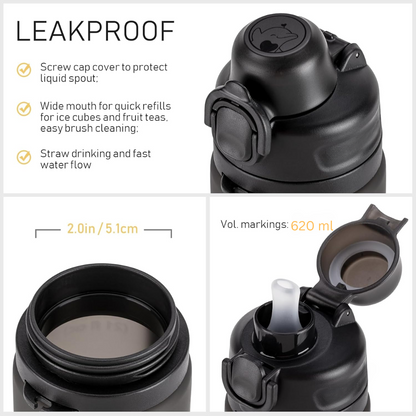 Skorter | Collapsible 600 ml Silicone Water Bottle - Leakproof & BPA-free