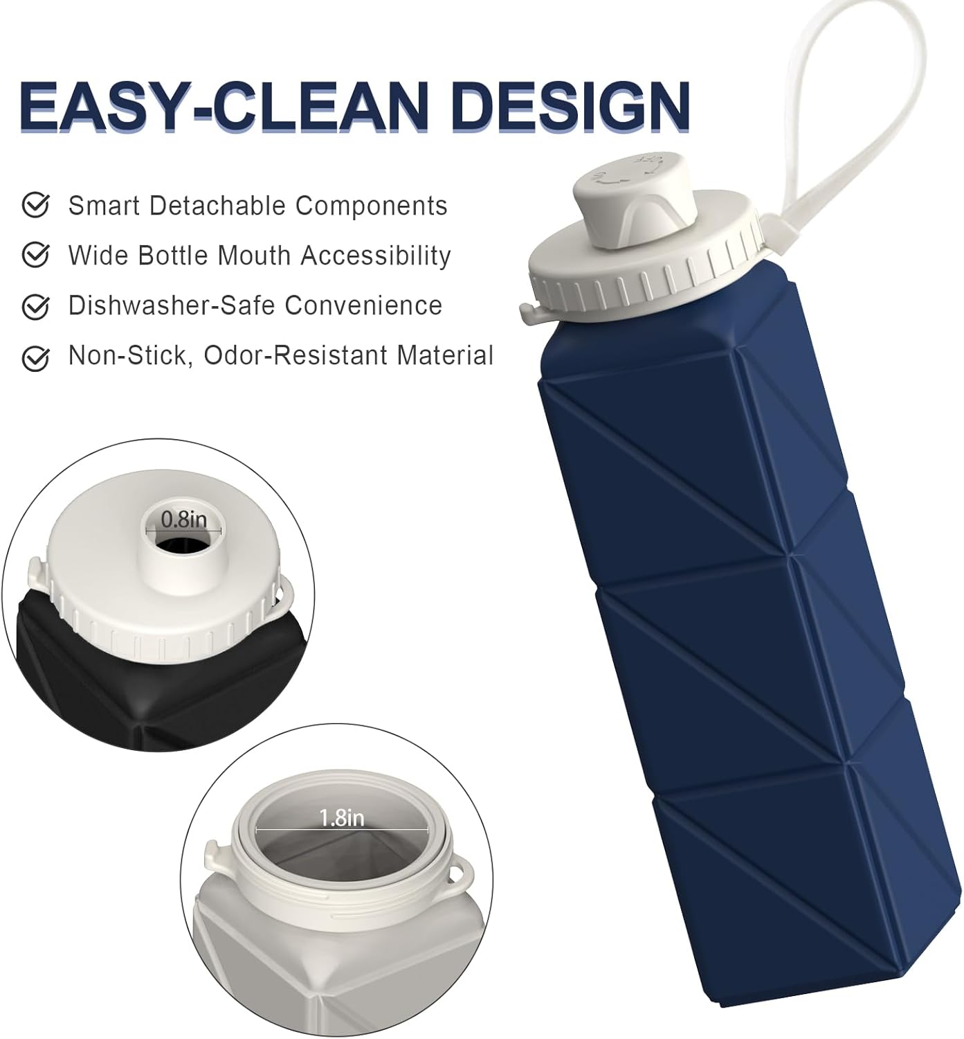 Skorter | Collapsible Silicone Bottle – 610ml, Leak-proof & Portable