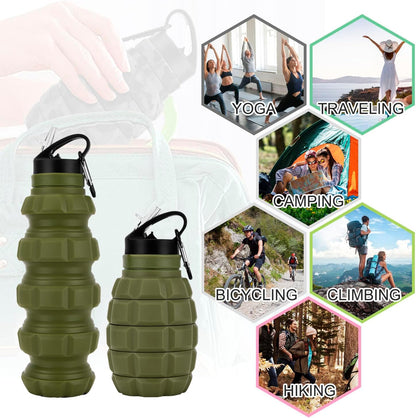 Skorter | Collapsible Travel Water Bottle - 575 ML Reusable Silicone
