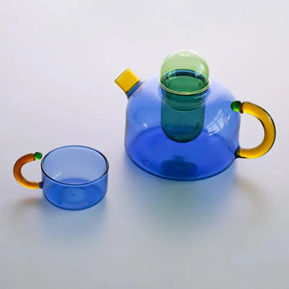 Skorter | Color Bloom Glass Teapot & Cup Set