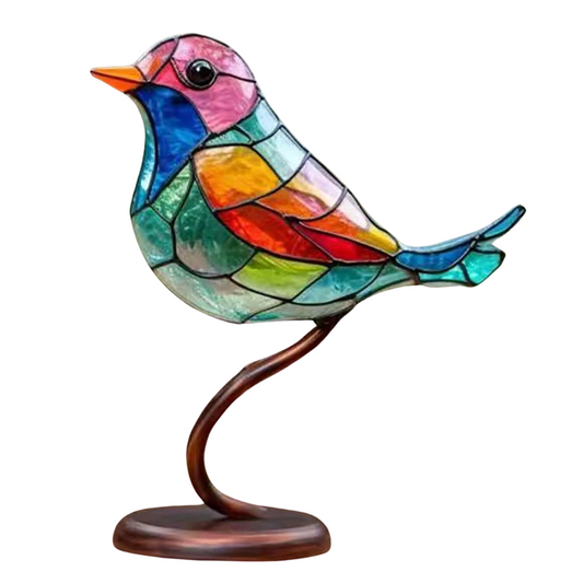 Skorter | ColorBirds - Coloured Birds on Branch Decorative Sculpture