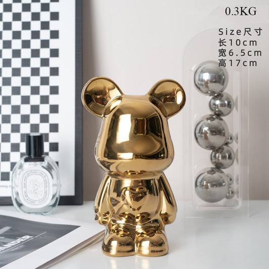 Skorter | Colorful Ceramic Bear Sculpture and Statue Piggy Bank Desk Ornament