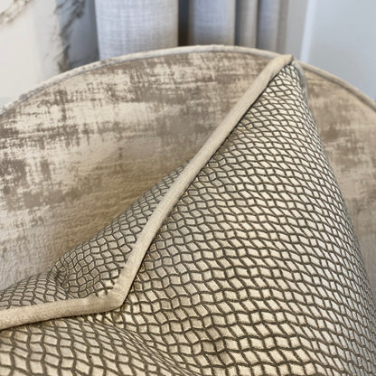 Skorter | Como Slate Gray Pillow with Satin Edge - 50cm x 50cm