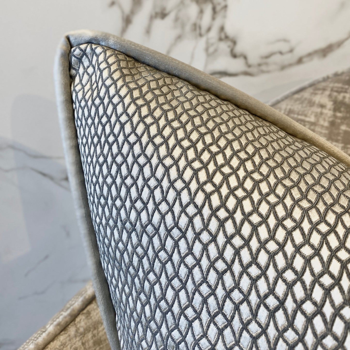 Skorter | Como Slate Gray Pillow with Satin Edge - 50cm x 50cm