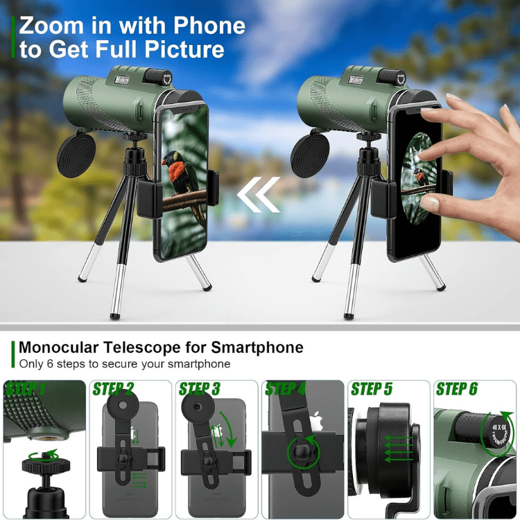 Skorter | Compact 600x Ultra-Zoom Monocular | HD Lens, Lightweight & Perfect for Hiking, Birdwatching, and Sports Events