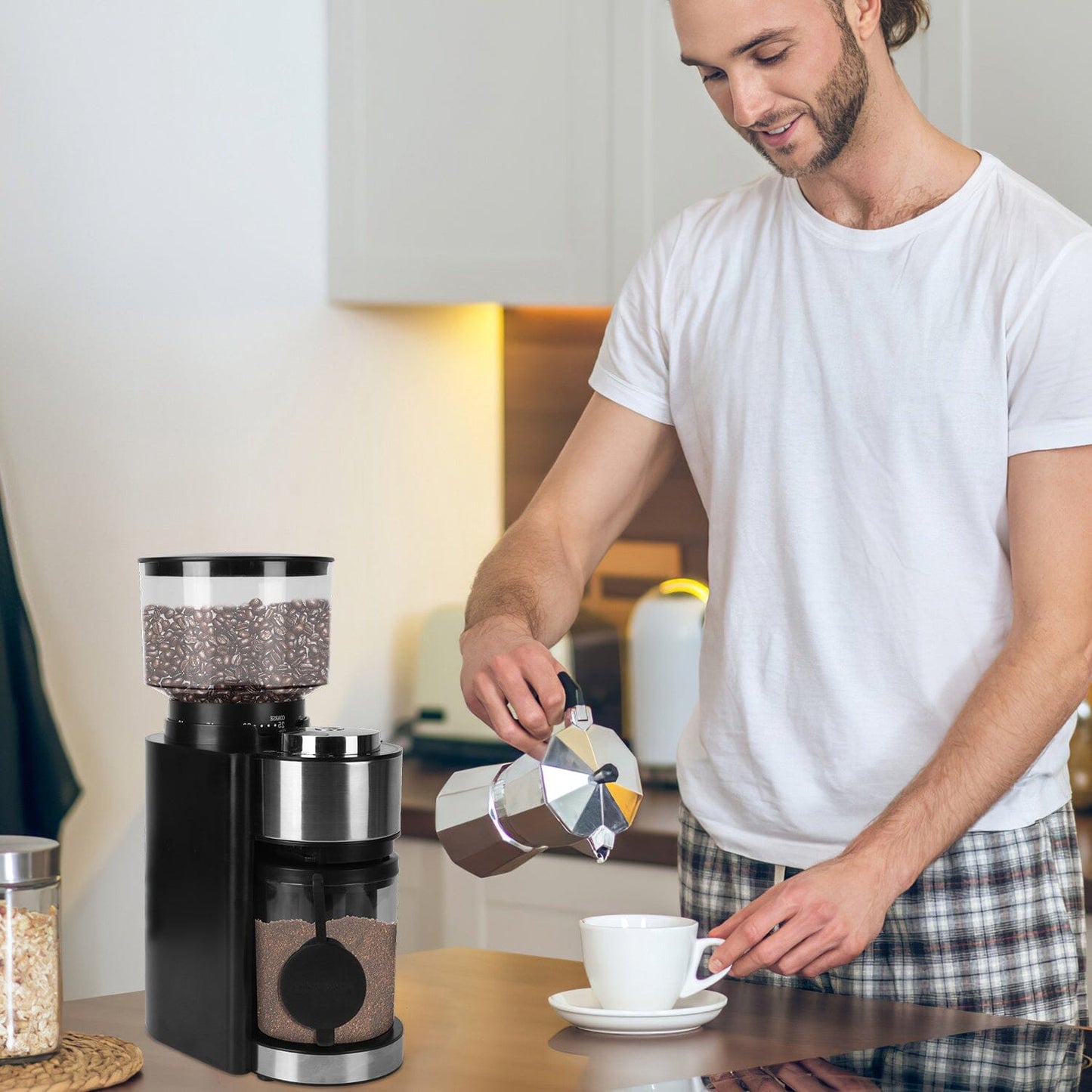 Skorter | Conical Drill Coffee Bean Electric Grinder with 25 Grind Settings