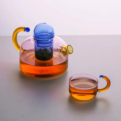 Skorter | Contrasting Color Translucent Teapot & Cup Set