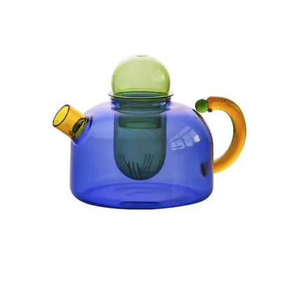 Skorter | Contrasting Color Glass Teapot Set – Stylish & Heat Resistant Design
