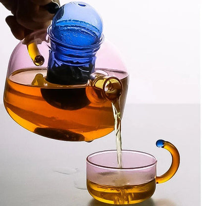 Skorter | Contrasting Color Translucent Teapot & Cup Set