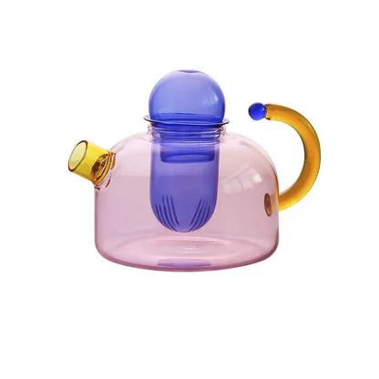 Skorter | Contrasting Color Glass Teapot Set – Stylish & Heat Resistant Design