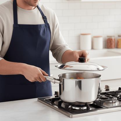 Skorter | CookShield – Universal Stainless Steel Lid for Pans & Woks