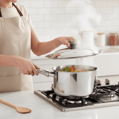 Skorter | CookShield – Universal Stainless Steel Lid for Pans & Woks