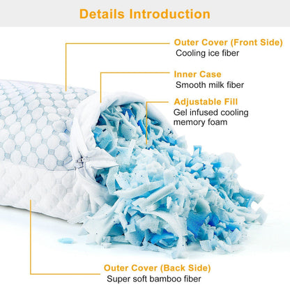 Skorter | Cooling Element Memory Foam Pillow Ventilated with Cooling Element Infused Memory Foam