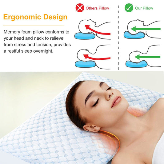 Skorter | Cooling Element Memory Foam Pillow Ventilated with Cooling Element Infused Memory Foam