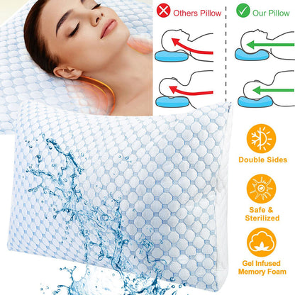Skorter | Cooling Element Memory Foam Pillow Ventilated with Cooling Element Infused Memory Foam